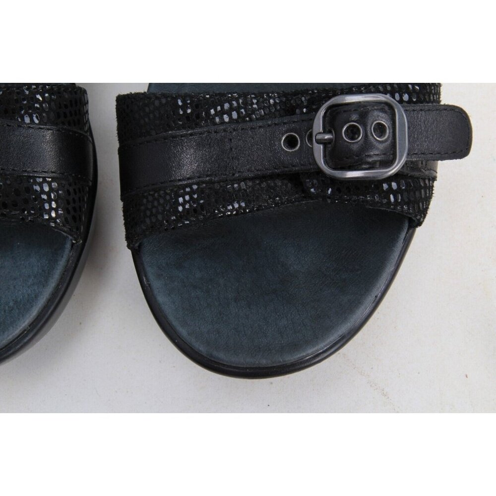 Dansko Jessie Black Leather Slip On Sandals Shoes EU 40 US Women's 9.5-10 - Picture 4 of 14
